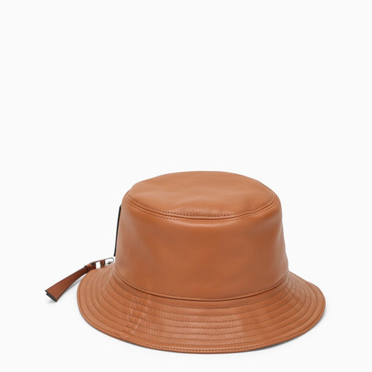 LOEWE Brown leather bucket hat 112.10.010LEO_LOEW-2530