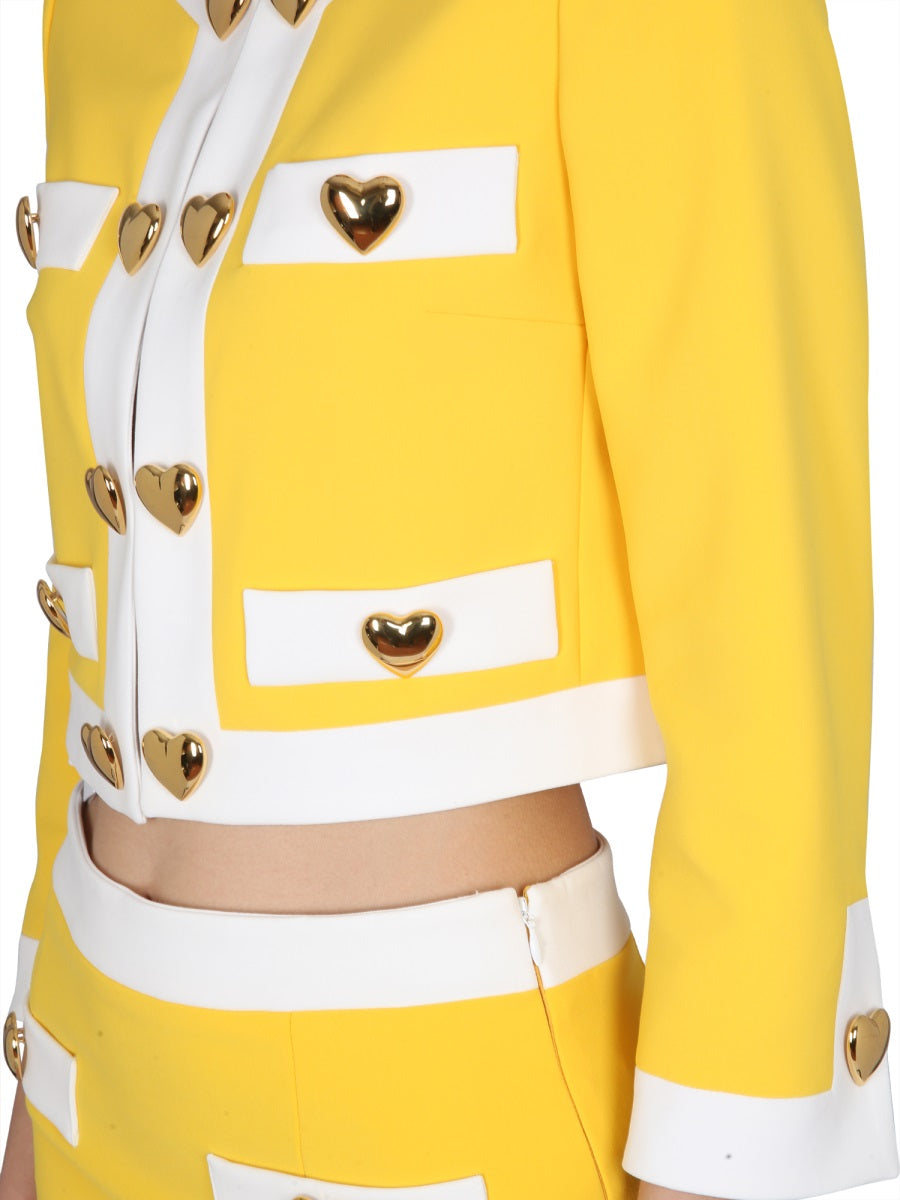 MOSCHINO HEART BUTTONS CREPE JACKET 052504244028