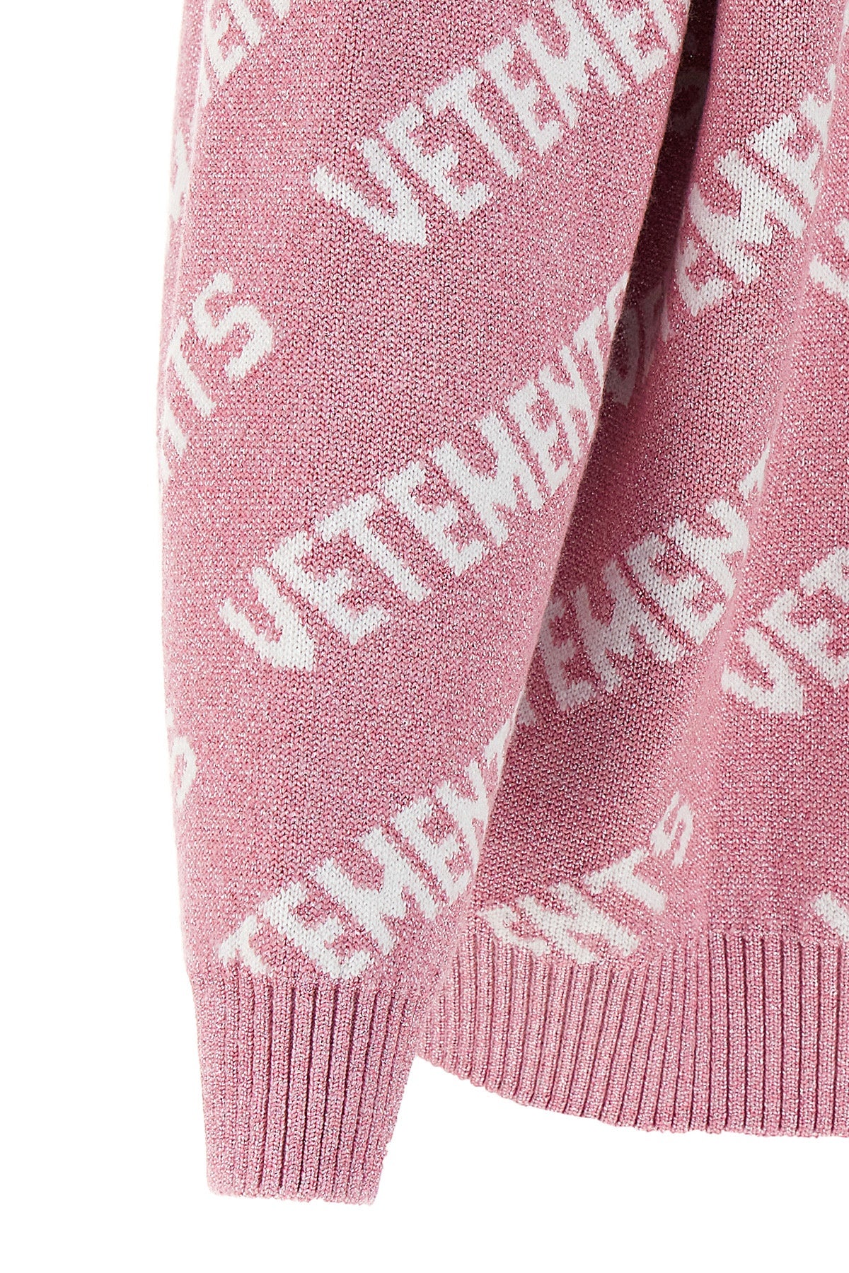 VETEMENTS 'LUREX MONOGRAM' SWEATER UE54KN220PBABYPINKWHITE