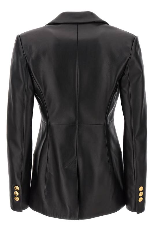 VERSACE SINGLE-BREASTED LEATHER BLAZER 10114131A083471B000