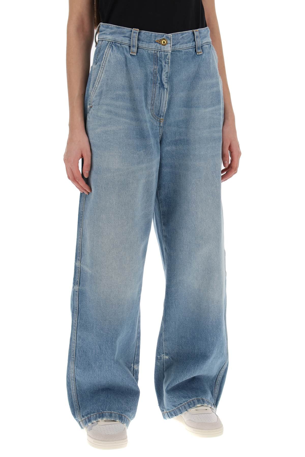 Palm Angels wide leg jeans PWYB027S24DEN0024040