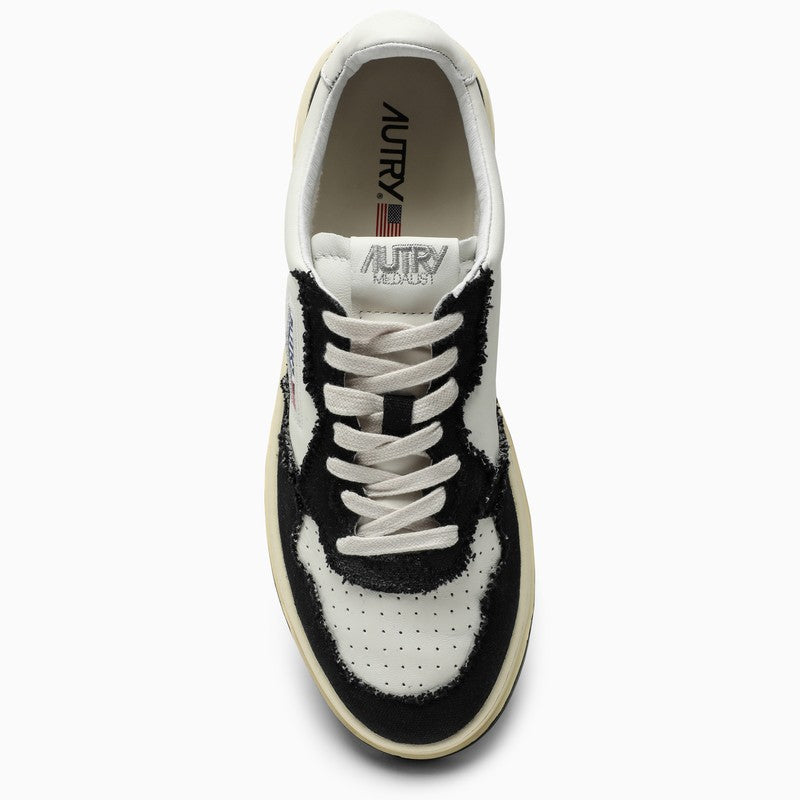 AUTRY Medalist wblack/white leather and canvas trainer AULMCB02M_AUTRY-BLK