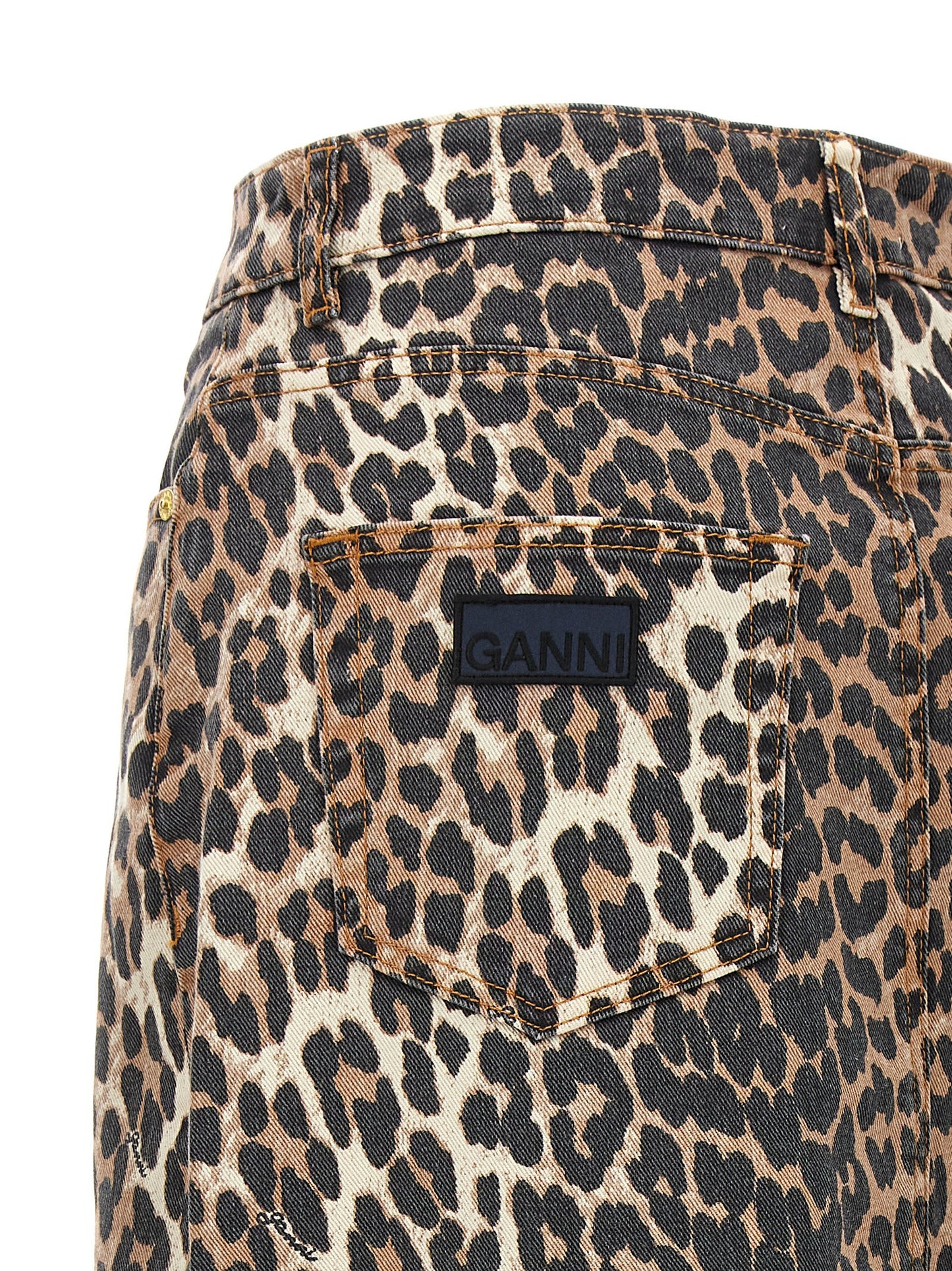 GANNI ANIMAL PRINT LONG SKIRT J1445943