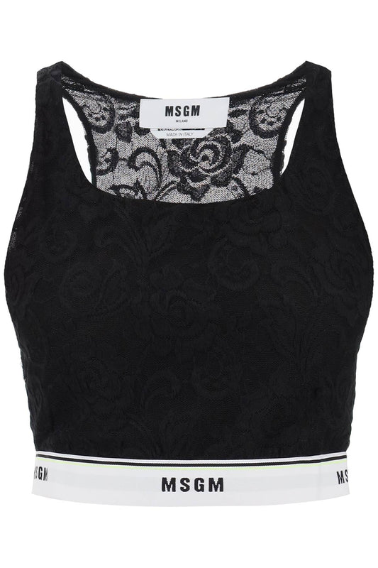 MSGM sports bra in lace with logoed band 3442MDR0123731799