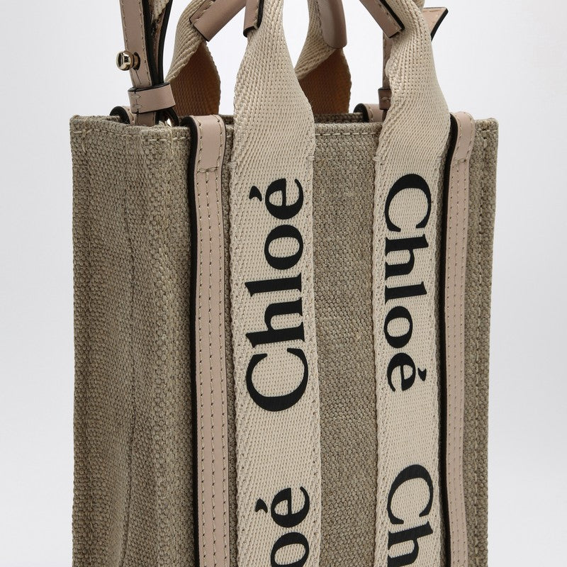 Chloé Woody Mini North South canvas tote CHC24AP243I26P_CHLOE-6J5