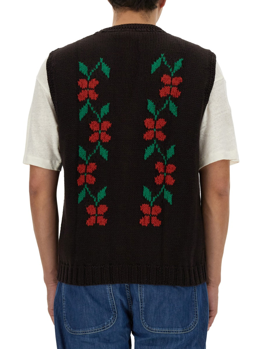 YMC COTTON VEST P8WAGBROWNMULTI