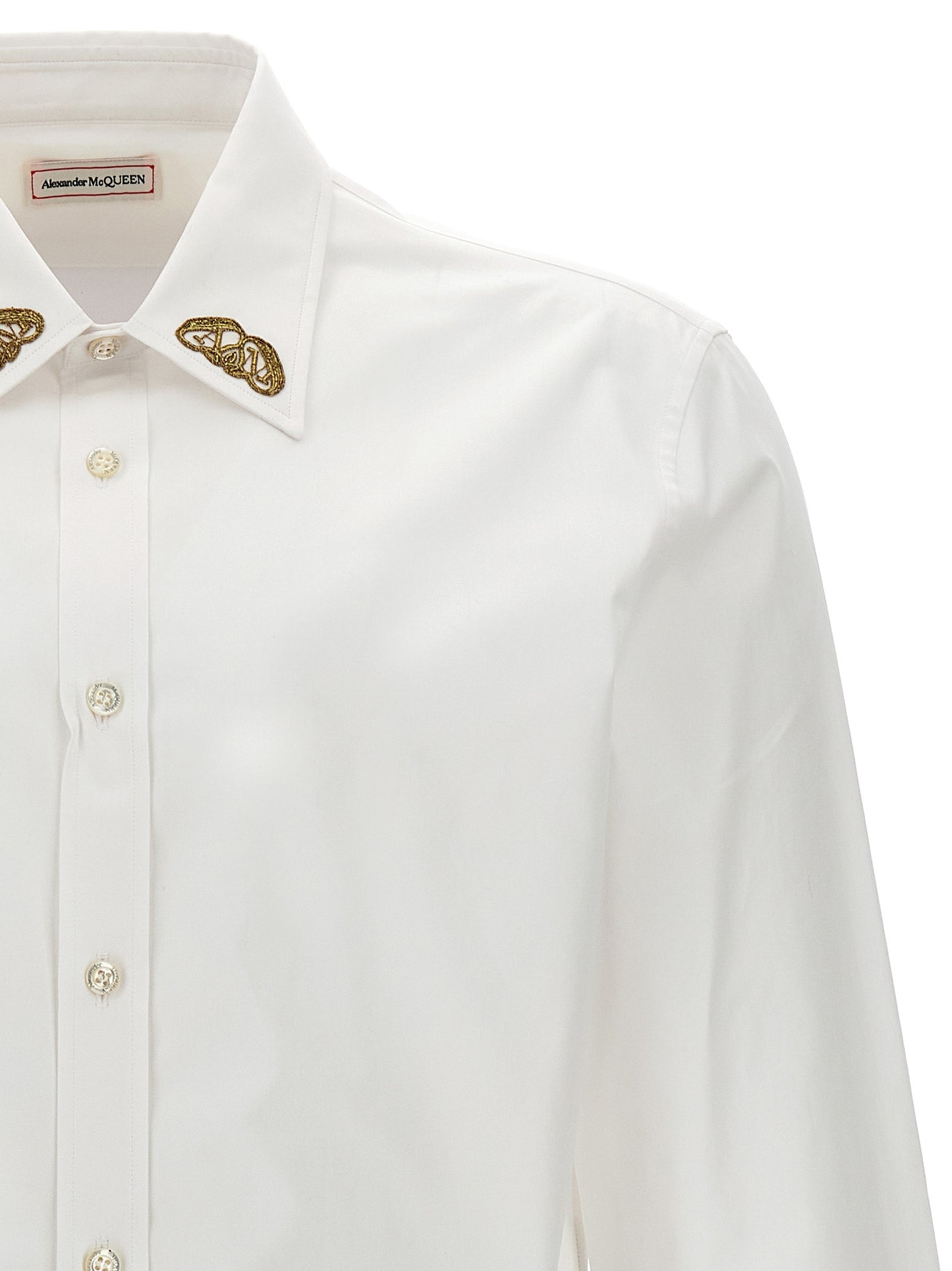 Alexander McQUEEN EMBROIDERED COLLAR SHIRT 782246QNAAD9000