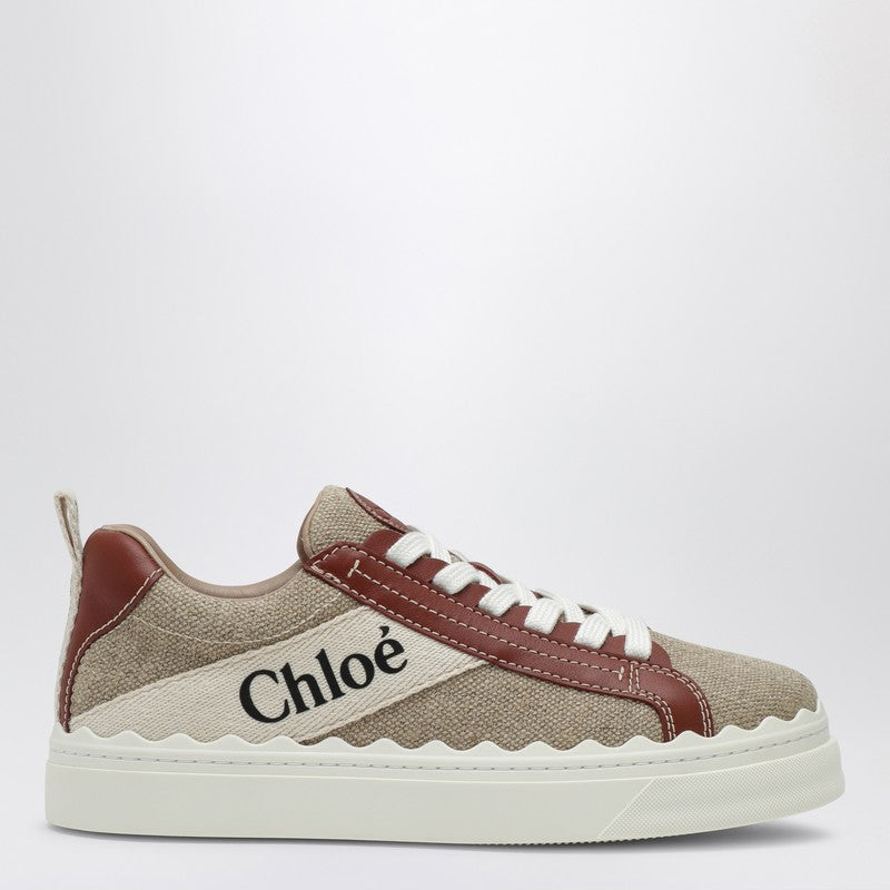 Chloé Lauren sneaker in linen and leather CHC22U108Z4P_CHLOE-90U