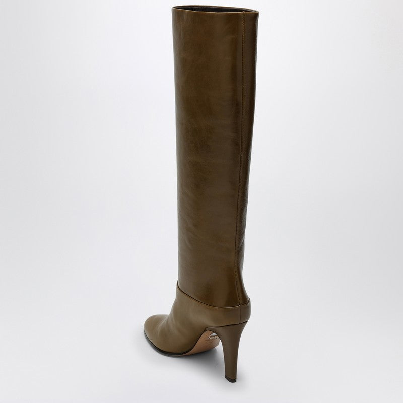 Chloé Eve khaki green leather boot CHC24W03OOOP_CHLOE-20V